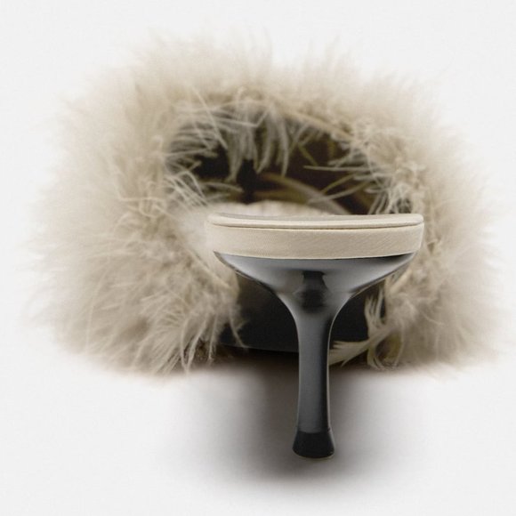 BLOGGER'S FAVE! Zara Feather Heels NWT - Picture 13 of 16
